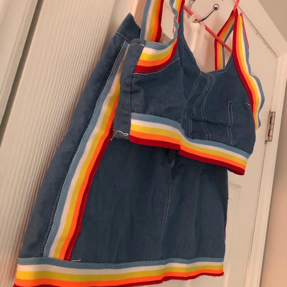 COPY - Taste the Rainbow Denim Two-Piece Skirt Set